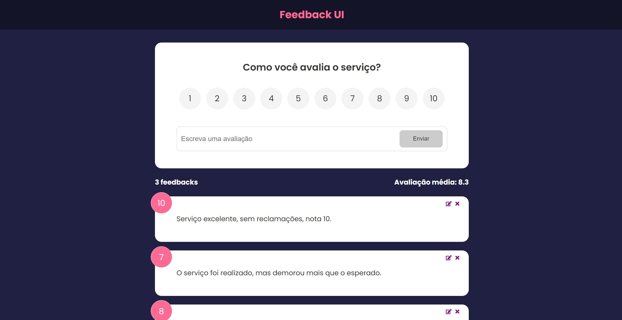 Thumbnail do projeto Feedback App