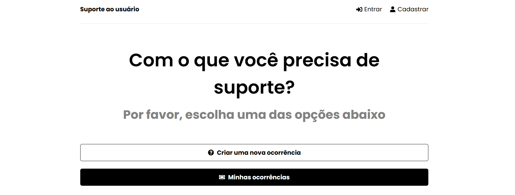 Thumbnail do projeto App Suporte ao Usuário